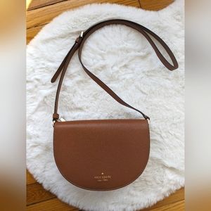 Kate Spade half crescent brown leather crossbody
